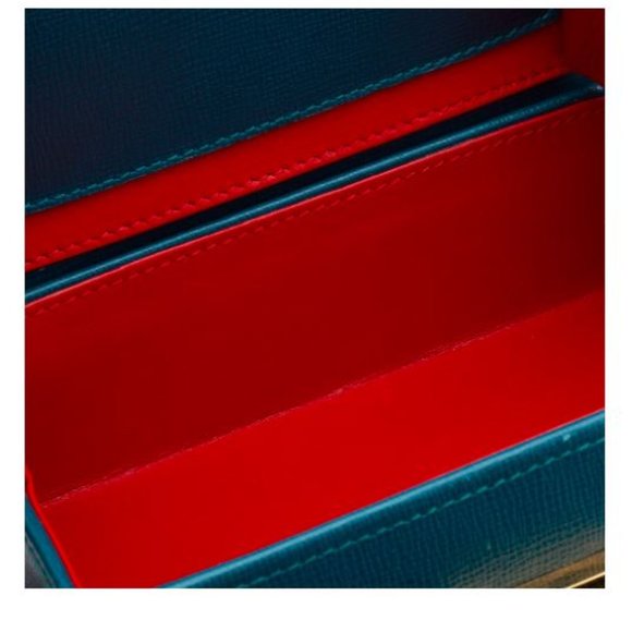 Spectacular, Iconic Mark Cross GRACE Box Bag Clutch, EUC, Blue with Dust Bag - Picture 11 of 15